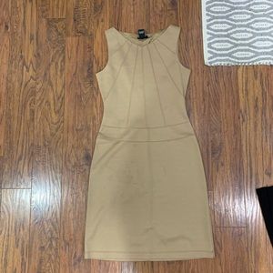 Tan structure business work dress